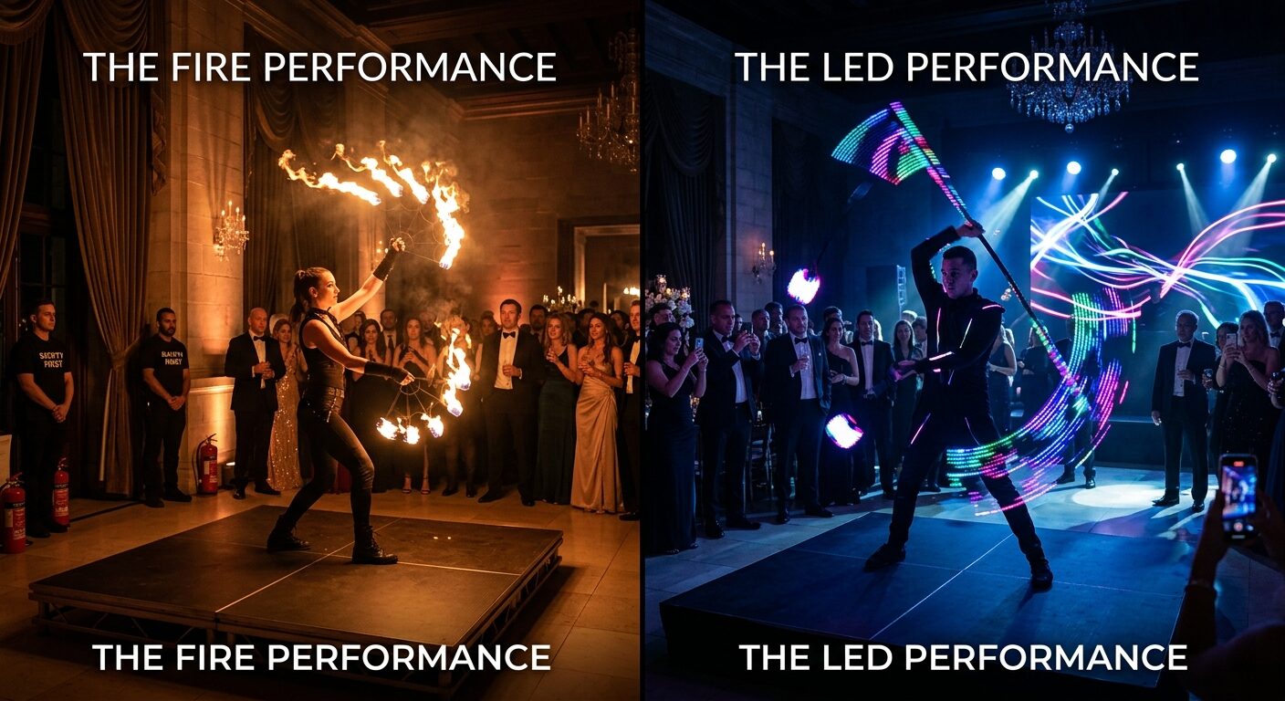 Fire Performers vs LED Performers Which is Better for Your Event